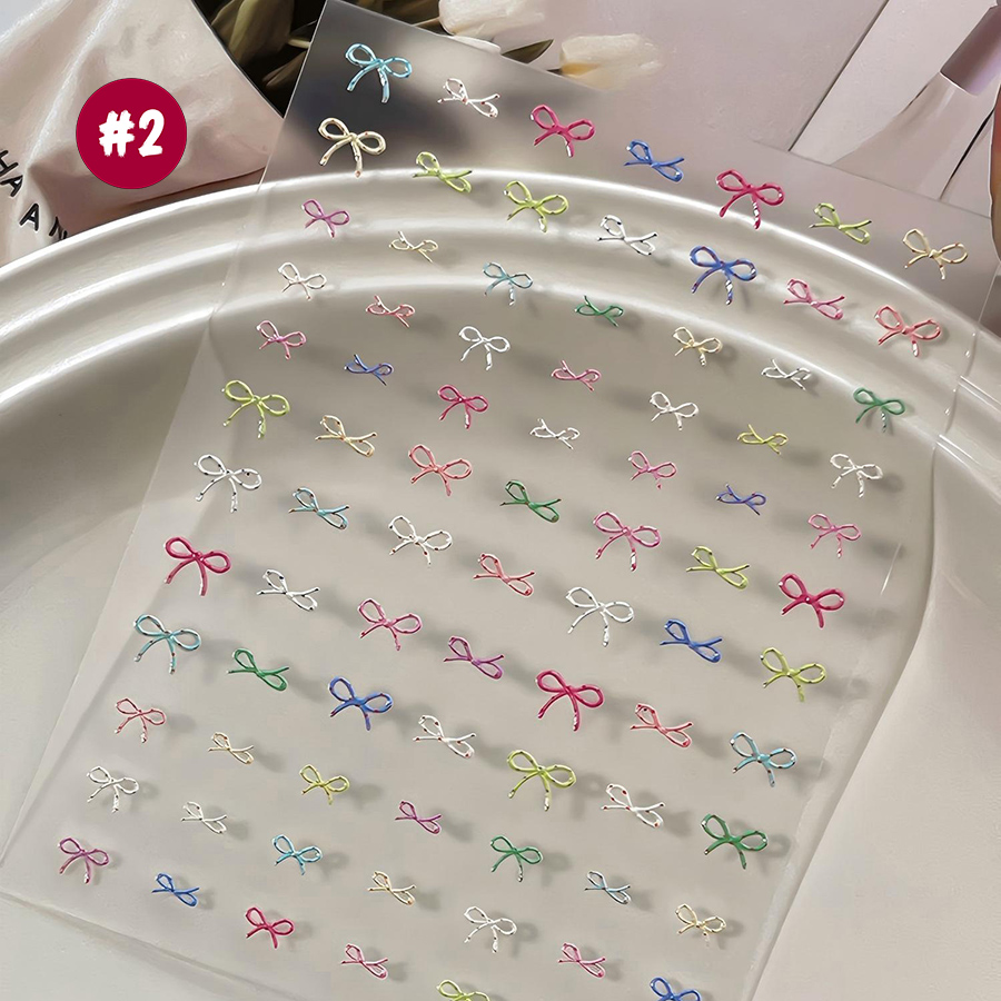 yt7637/yt7639 girly iridescent 3d embossed butterfly nail stickers