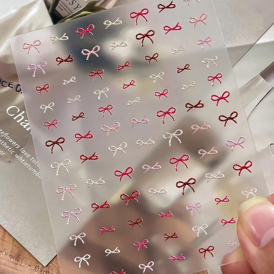 yt7637/yt7639 girly iridescent 3d embossed butterfly nail stickers