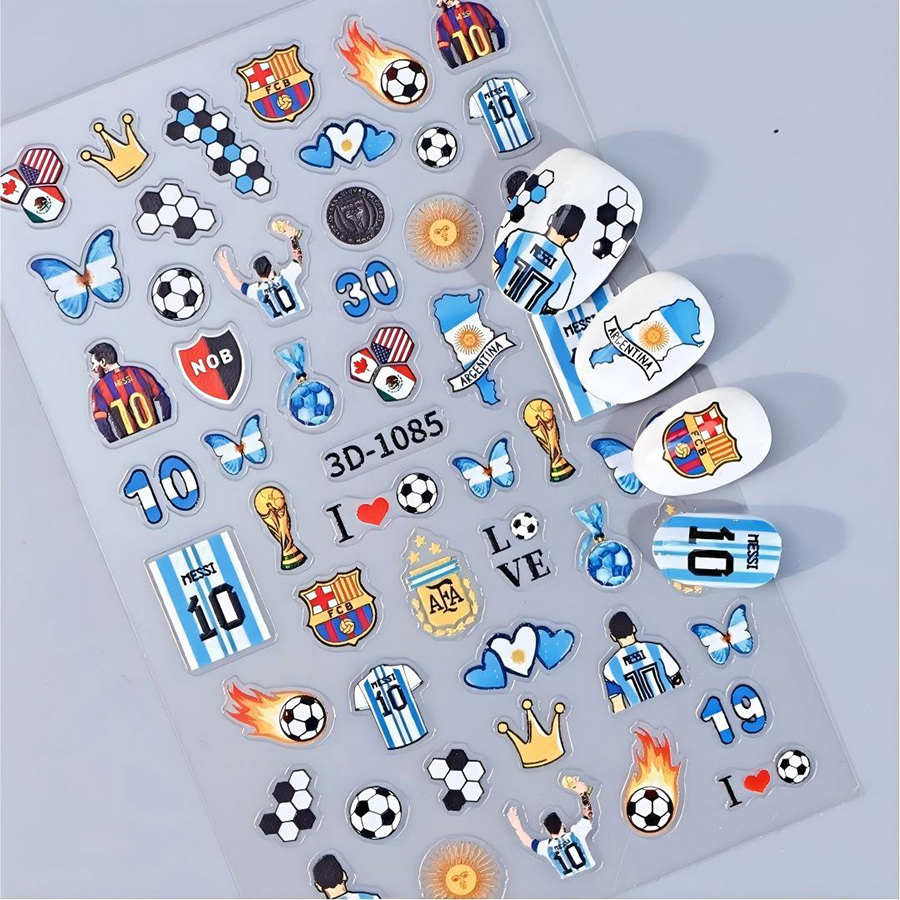 3d-1084-1089 usa, canada, mexico world cup nail stickers