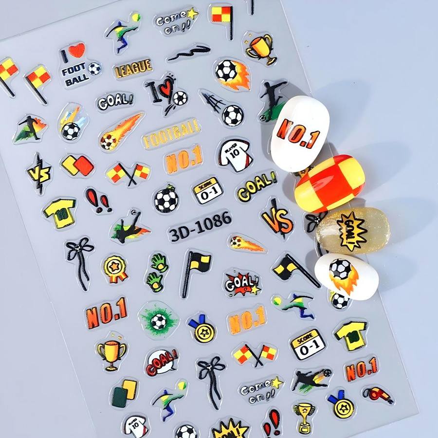 3d-1084-1089 usa, canada, mexico world cup nail stickers