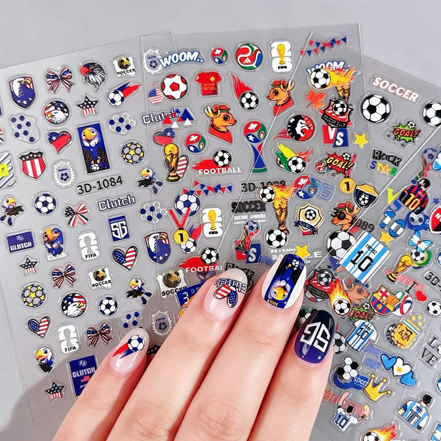 3d-1084-1089 usa, canada, mexico world cup nail stickers