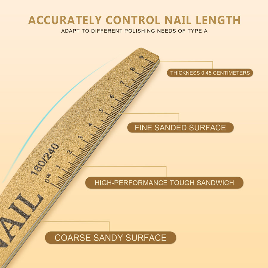rnf-52 scaled washable wear-resistant nail file(half moon shape)