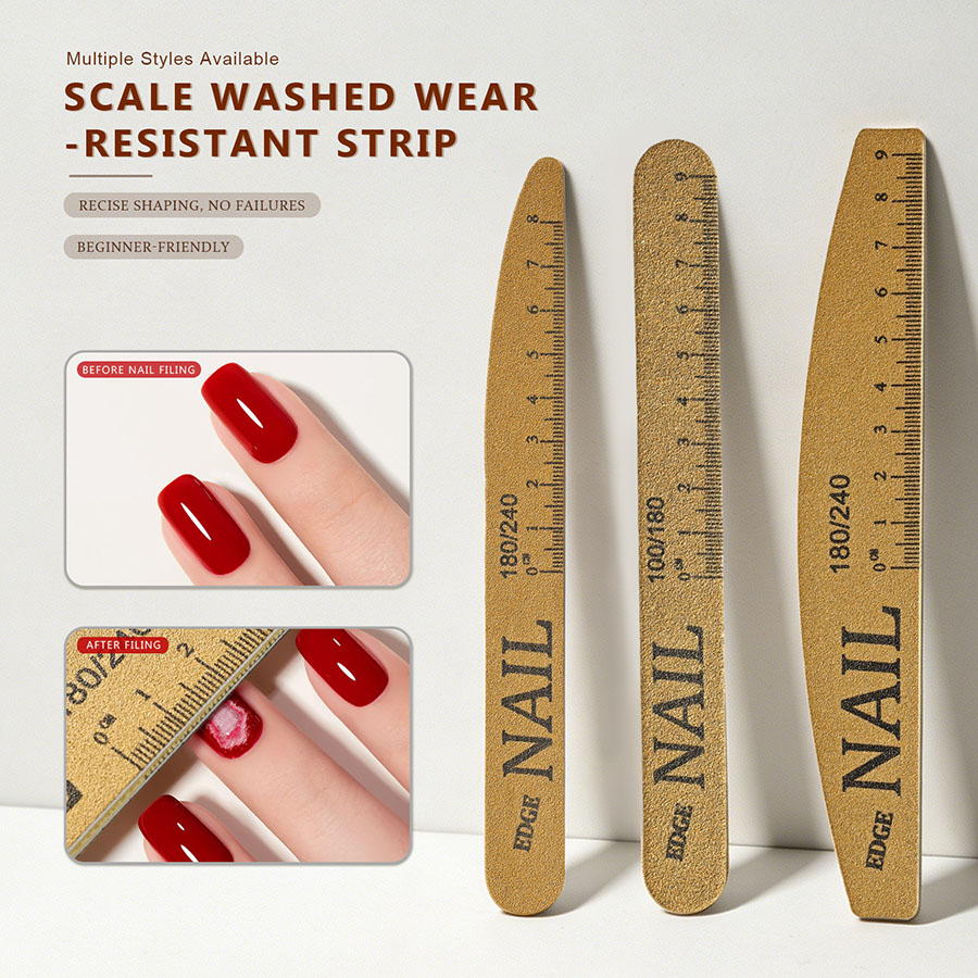rnf-53 washable wear-resistant nail file with scale (straight & knife shaper)