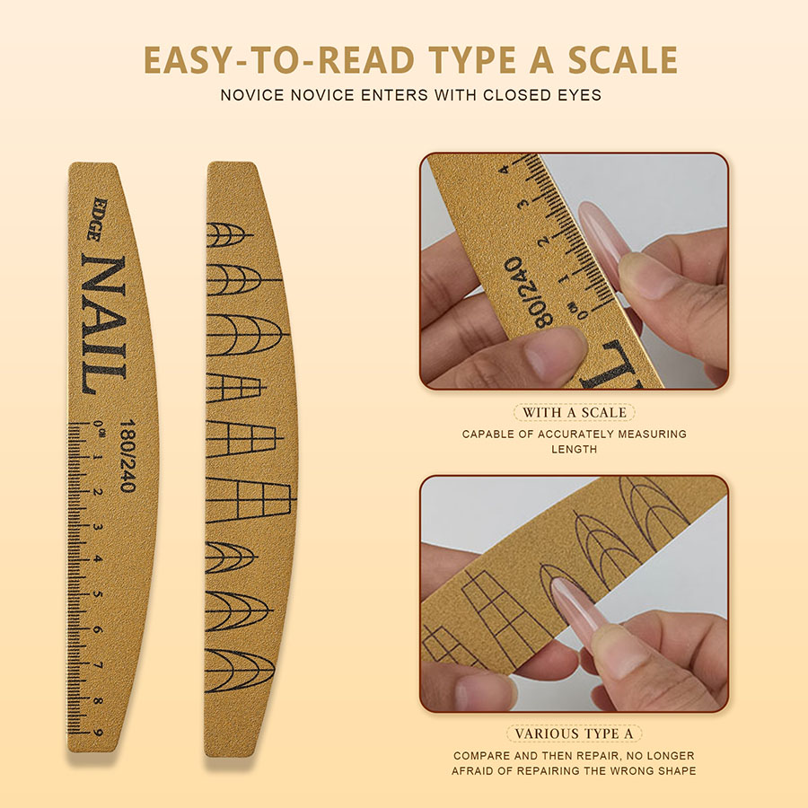 rnf-53 washable wear-resistant nail file with scale (straight & knife shaper)