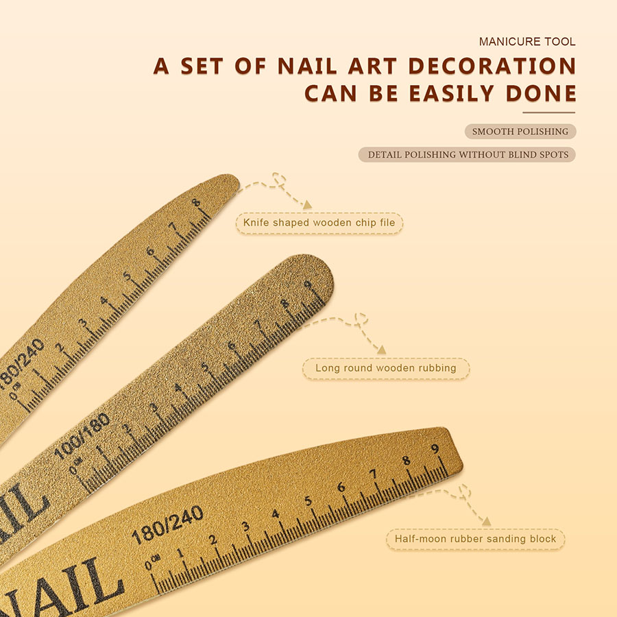 rnf-53 washable wear-resistant nail file with scale (straight & knife shaper)