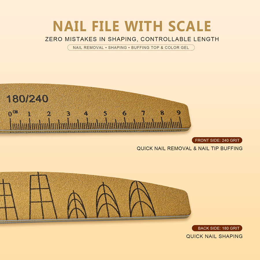 rnf-53 washable wear-resistant nail file with scale (straight & knife shaper)