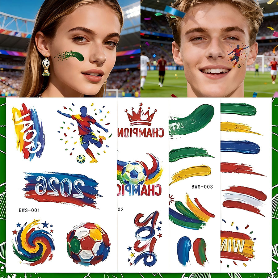 bws001-016 2026 us & canada waterproof ink water transfer printing glossy laminated slogan tattoo