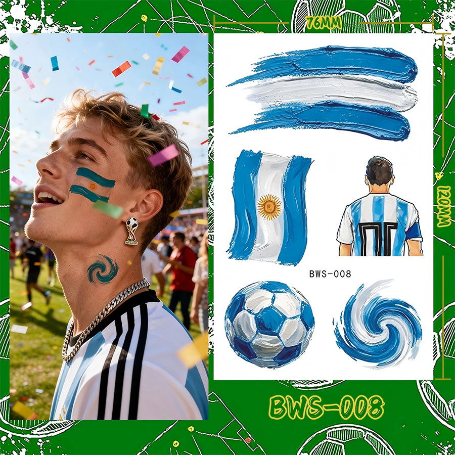 bws001-016 2026 us & canada waterproof ink water transfer printing glossy laminated slogan tattoo