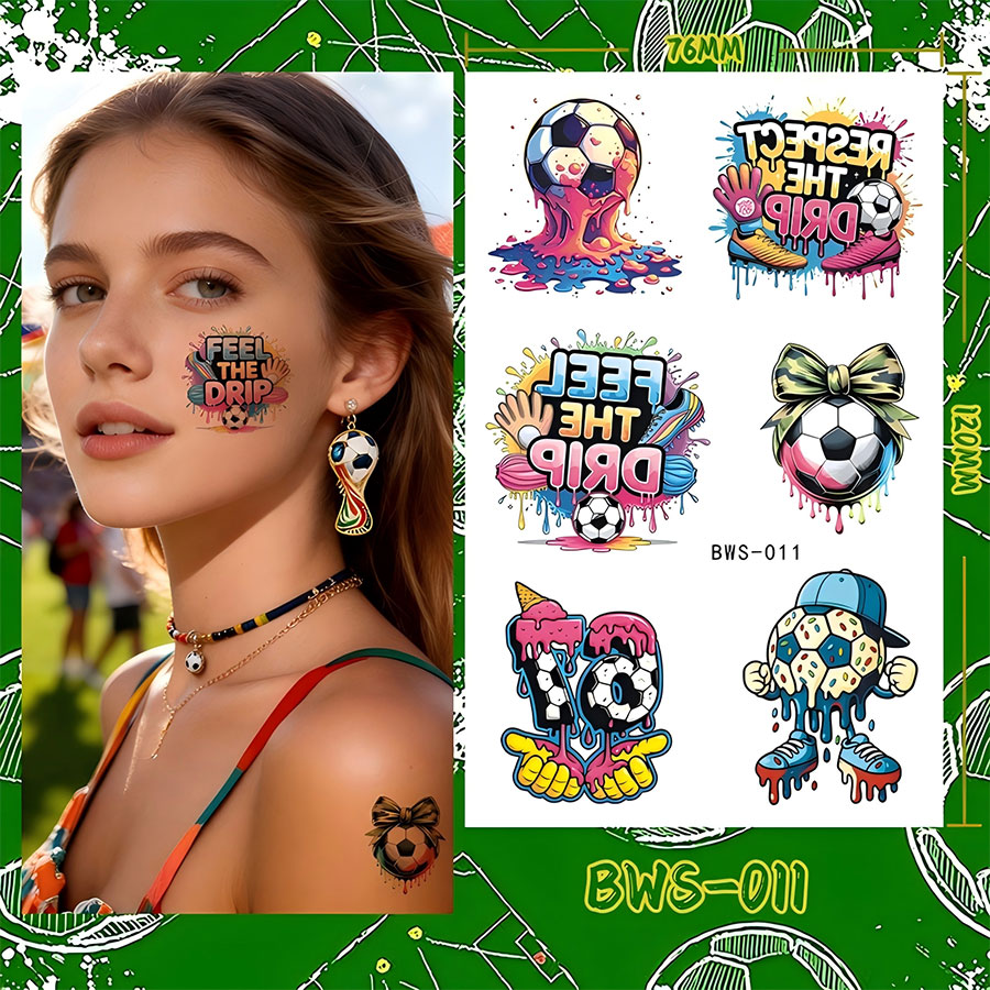 bws001-016 2026 us & canada waterproof ink water transfer printing glossy laminated slogan tattoo
