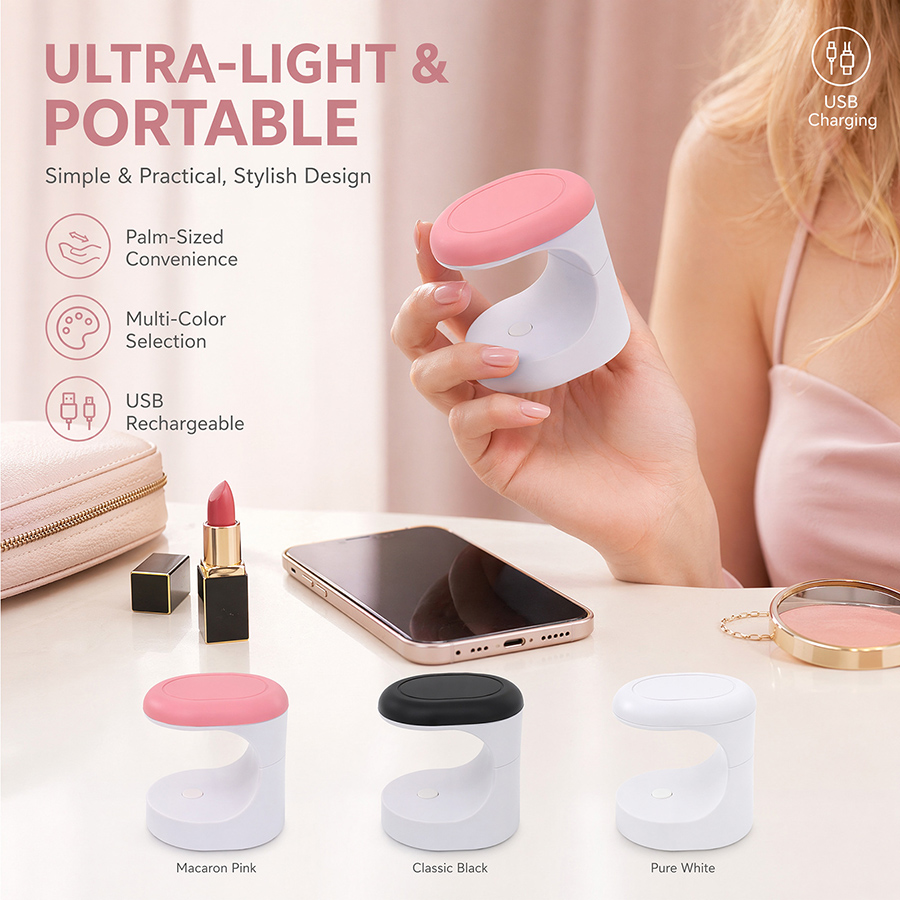 rnledh-4 mini mushroom portable nail uv led lamp