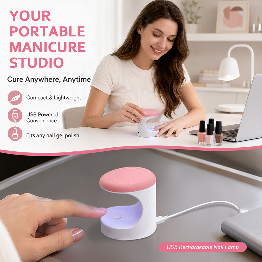 rnledh-4 mini mushroom portable nail uv led lamp