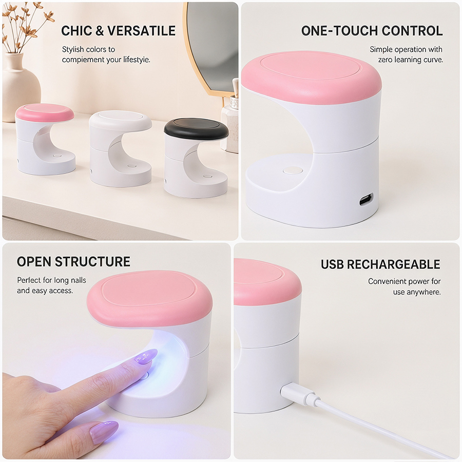 rnledh-4 mini mushroom portable nail uv led lamp