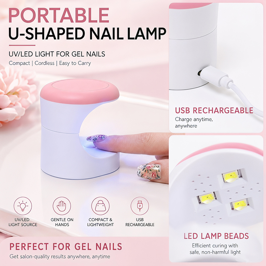 rnledh-4 mini mushroom portable nail uv led lamp