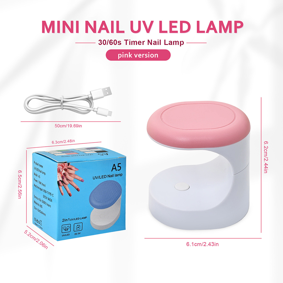 rnledh-4 mini mushroom portable nail uv led lamp