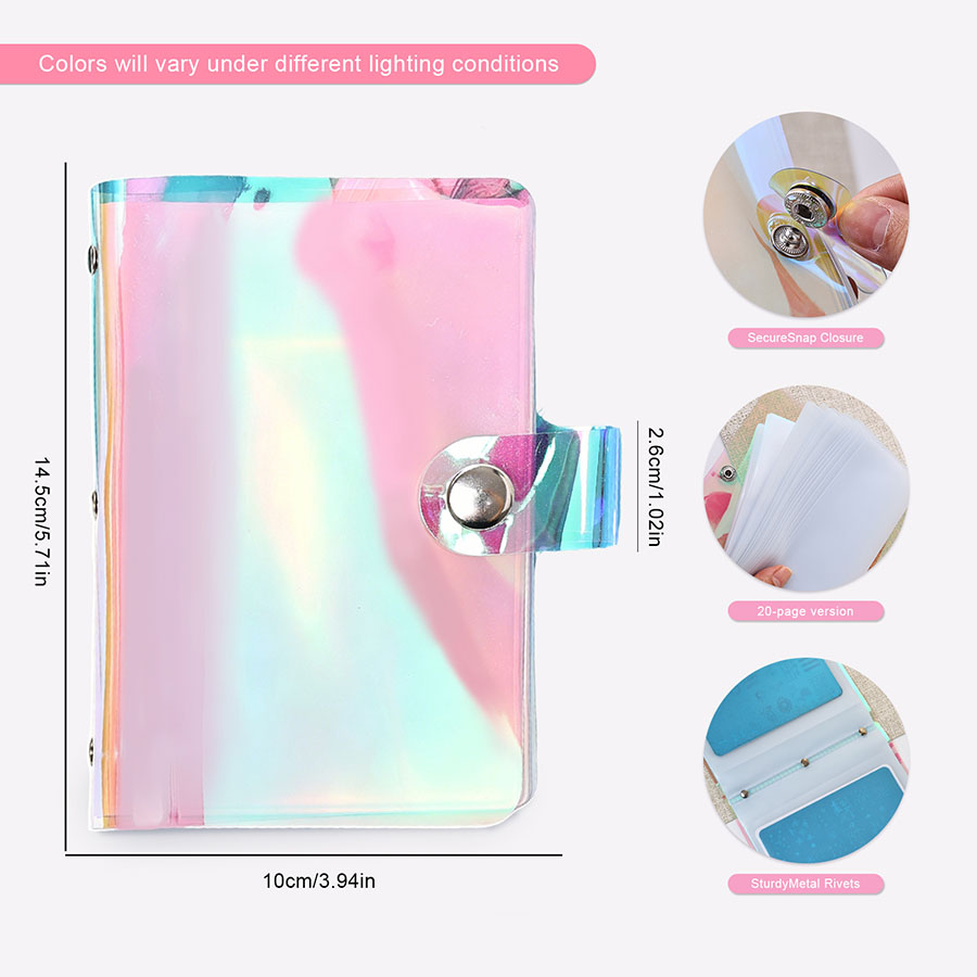 rnt-851 nail stamping plate storage book, laser holographic soft case (mini size)