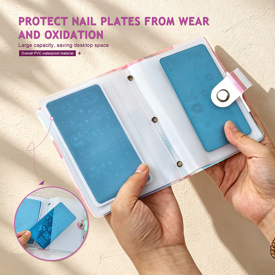 rnt-852 large holographic soft nail stamping plate storage book