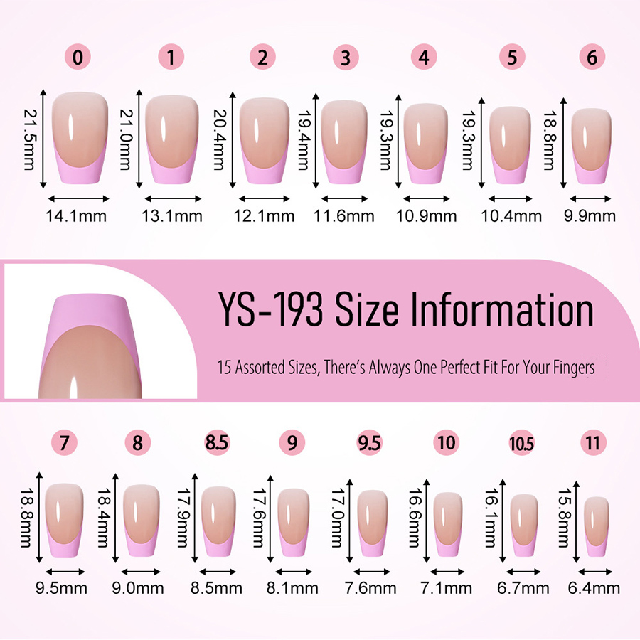 rntip-208 five-color french press-on nails