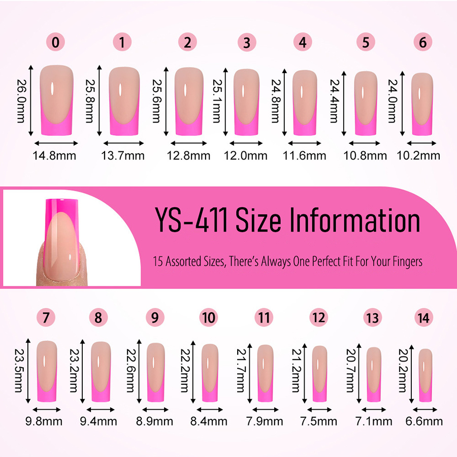 rntip-208 five-color french press-on nails