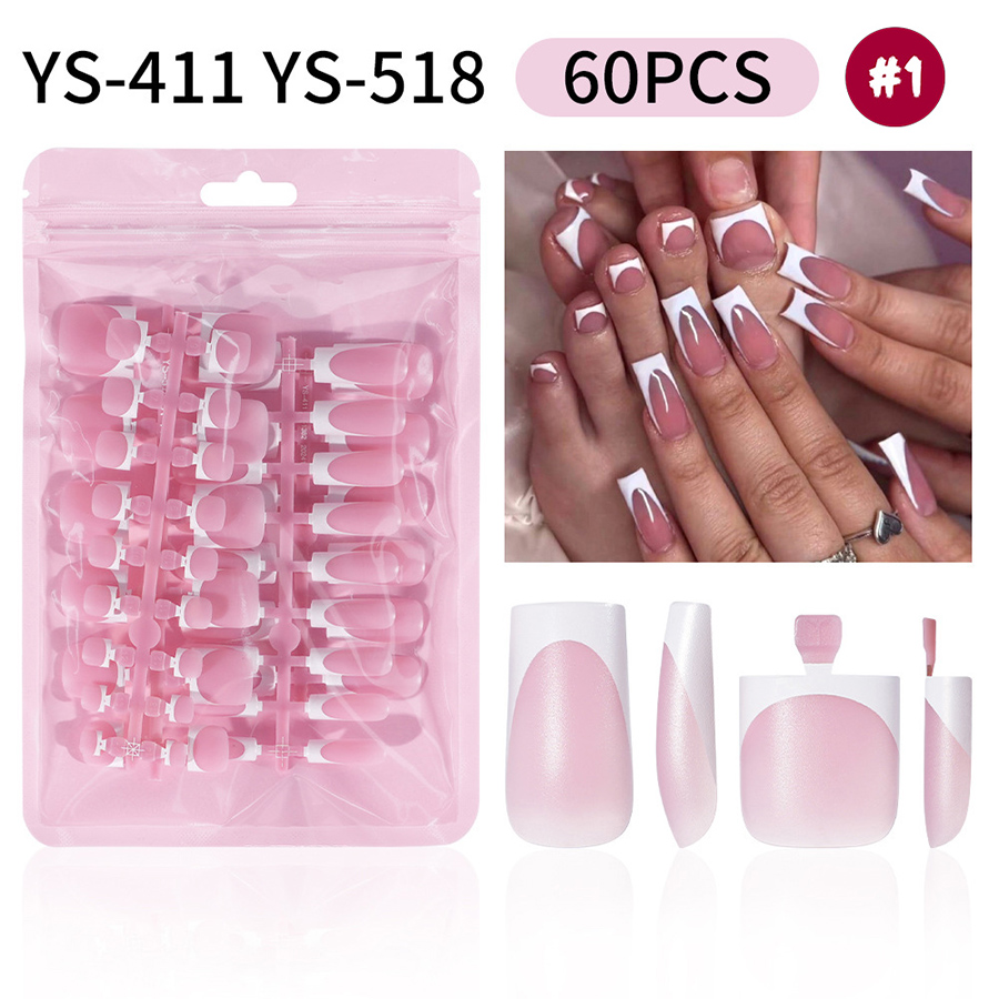 rntip-209 french press-on nails set, 60 pcs for fingernails & toenails