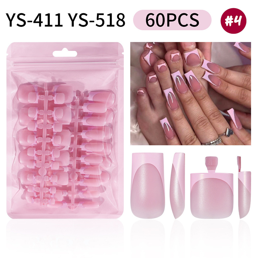 rntip-209 french press-on nails set, 60 pcs for fingernails & toenails