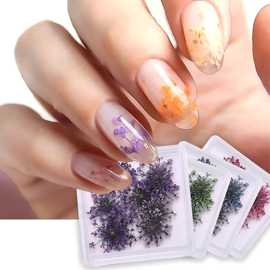 rndf-33 japanese style natural lace dried flower nail decorations