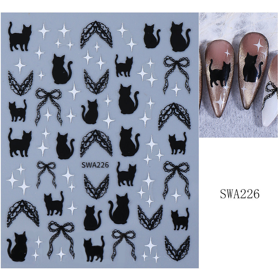 sw-a225-228 halloween dark gothic nail stickers
