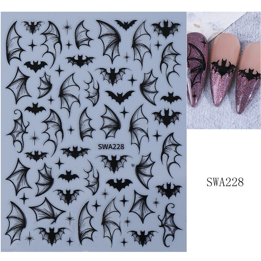 sw-a225-228 halloween dark gothic nail stickers
