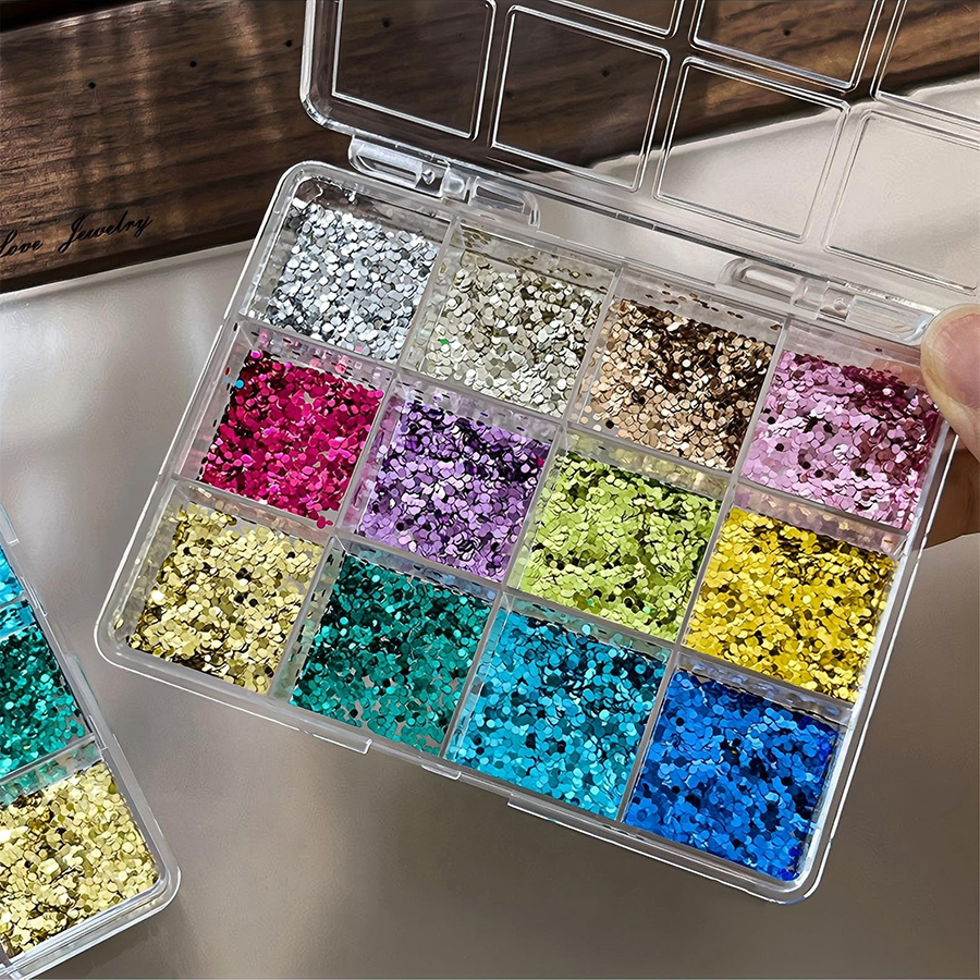 rnad-186 12 grid color polka dot nail dazzling