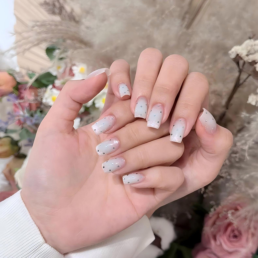 rnad-186 12 grid color polka dot nail dazzling