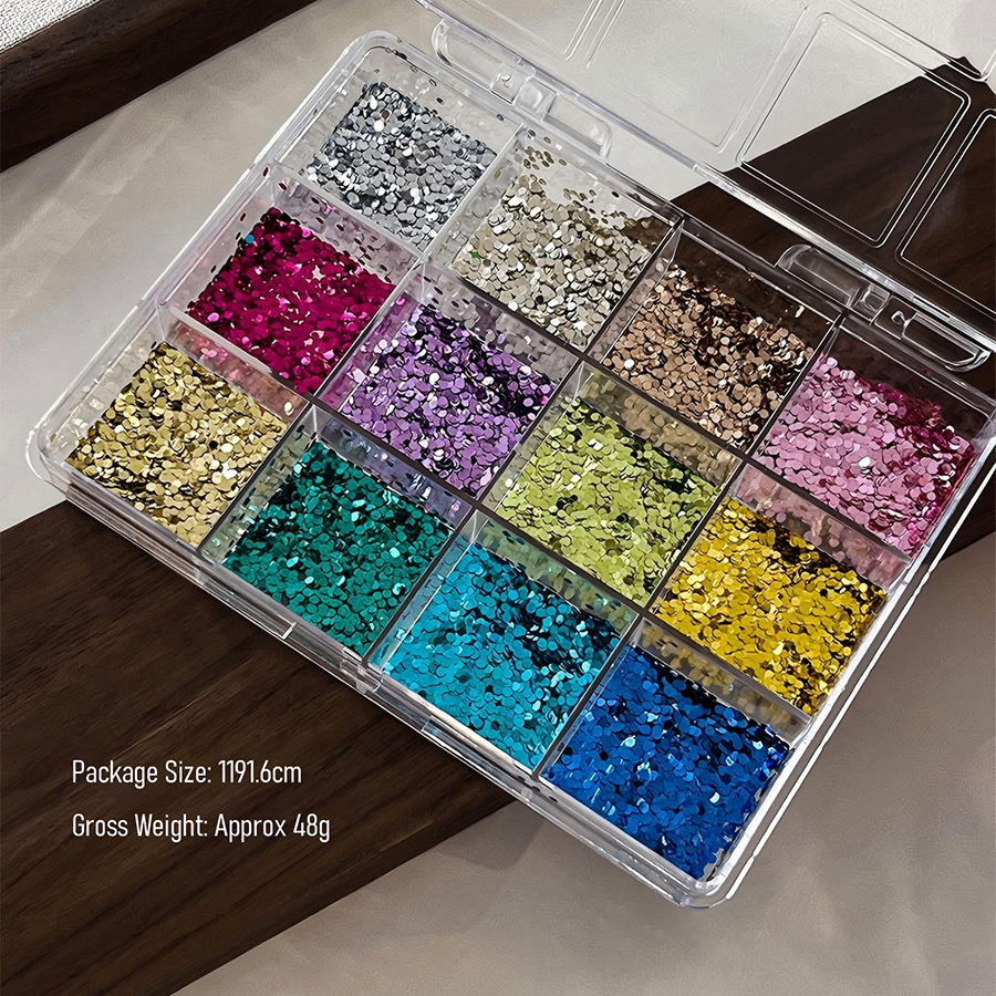rnad-186 12 grid color polka dot nail dazzling