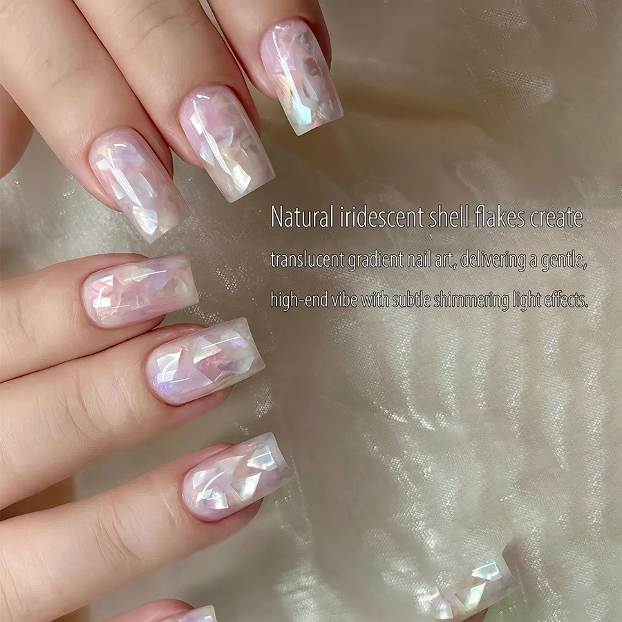 d306 12-grid iridescent ultra-thin shell nail art decorations