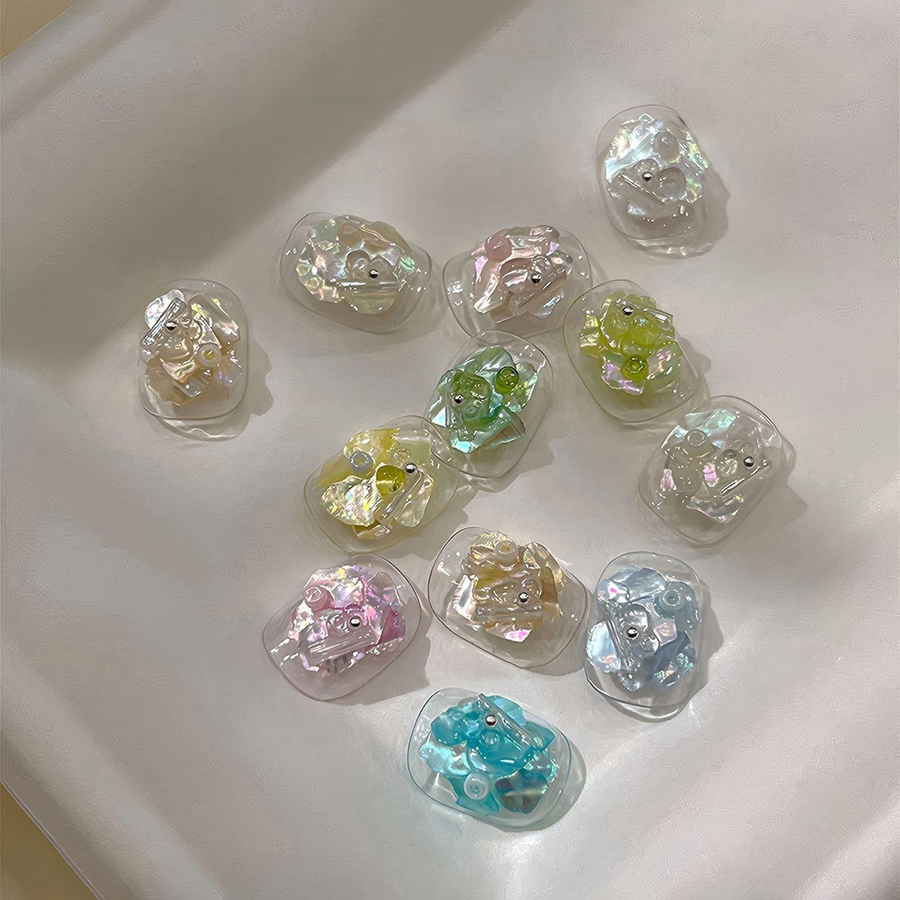 d306 12-grid iridescent ultra-thin shell nail art decorations