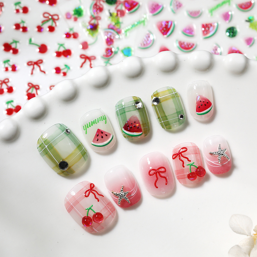 sl-15xx summer fresh fruit nail stickers