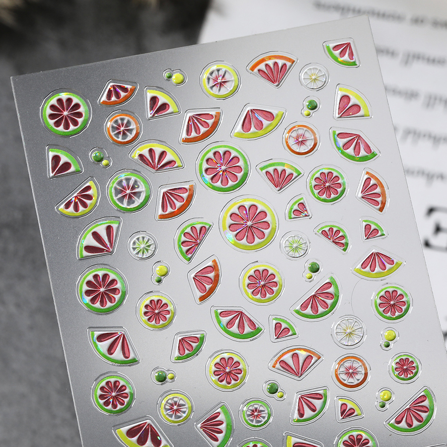 sl-15xx summer fresh fruit nail stickers