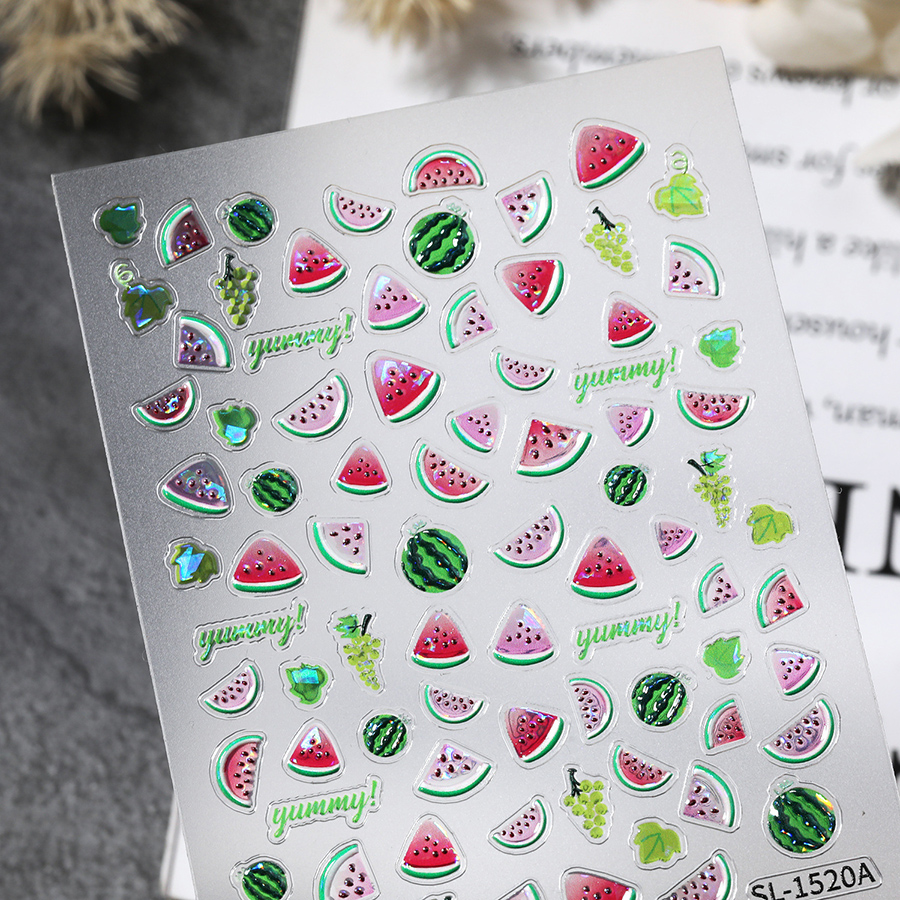 sl-15xx summer fresh fruit nail stickers