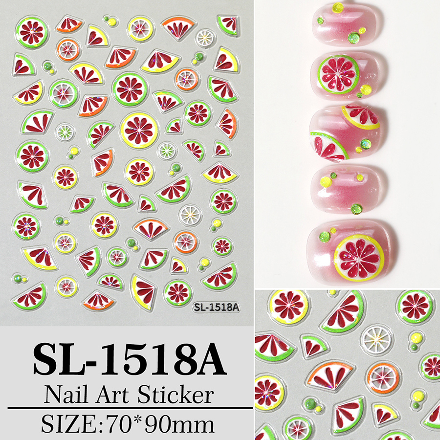 sl-15xx summer fresh fruit nail stickers