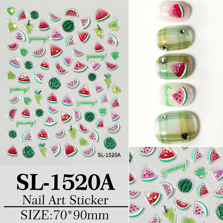 sl-15xx summer fresh fruit nail stickers
