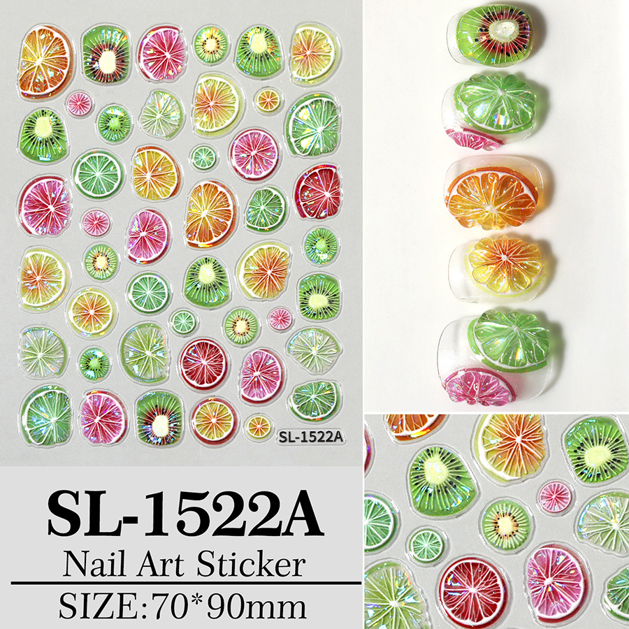 sl-15xx summer fresh fruit nail stickers