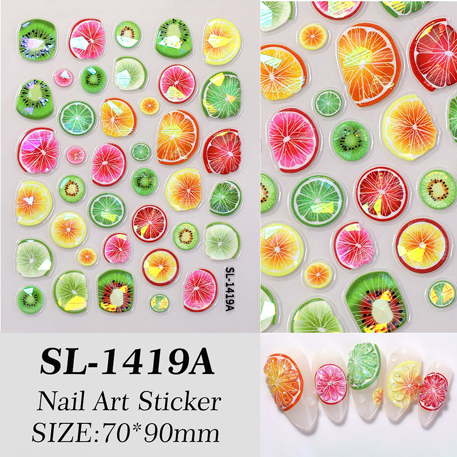 sl-15xx summer fresh fruit nail stickers