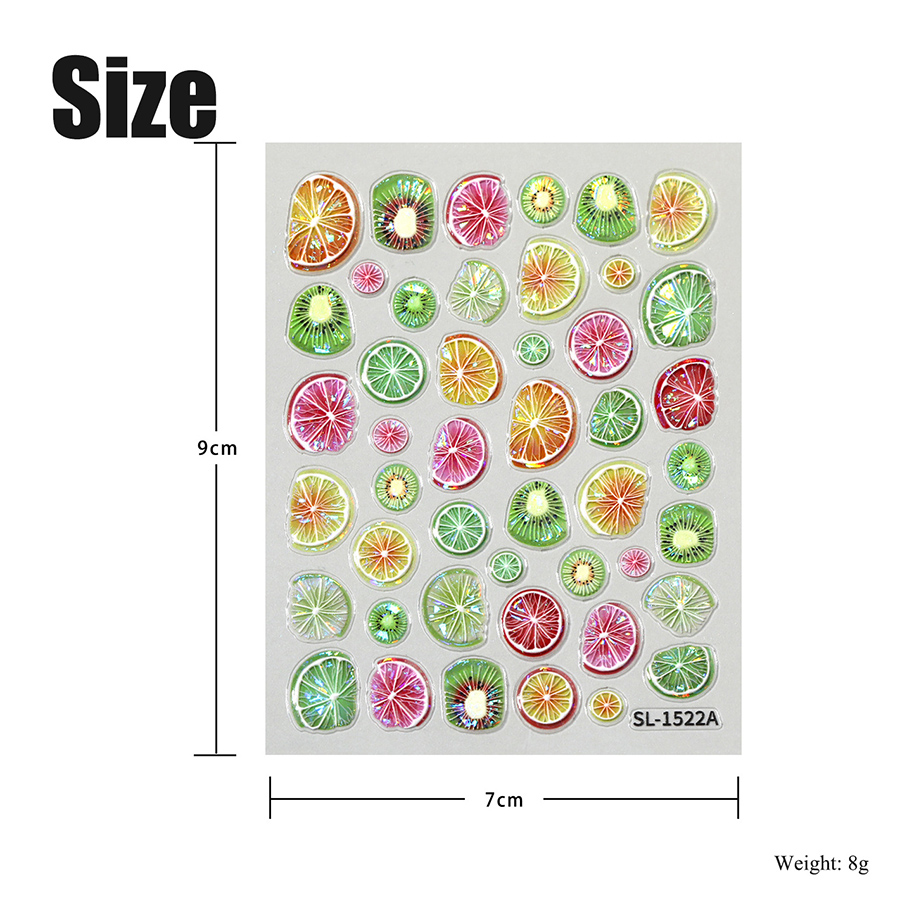 sl-15xx summer fresh fruit nail stickers