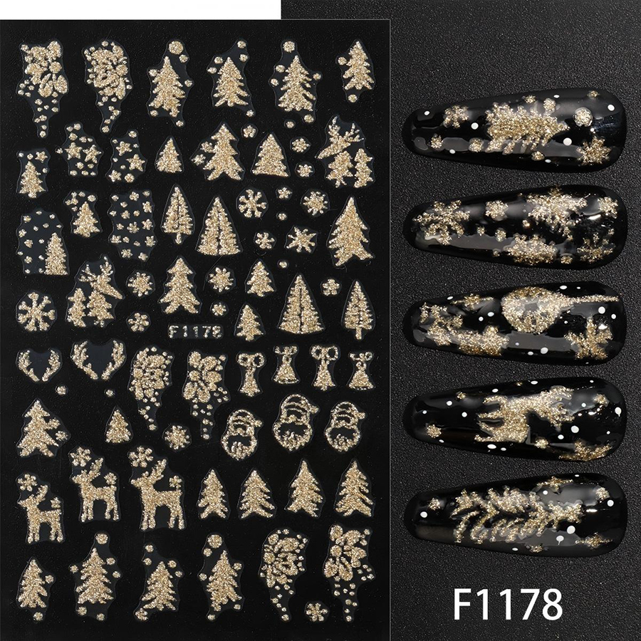 f1176-1183 3d christmas nail stickers