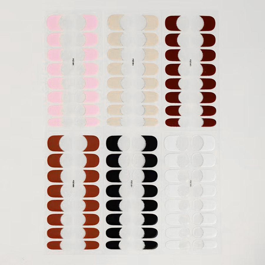 fsz001-006 semi-cured gel nail stickers
