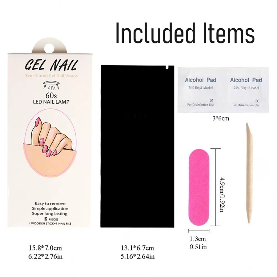 fsz001-006 semi-cured gel nail stickers