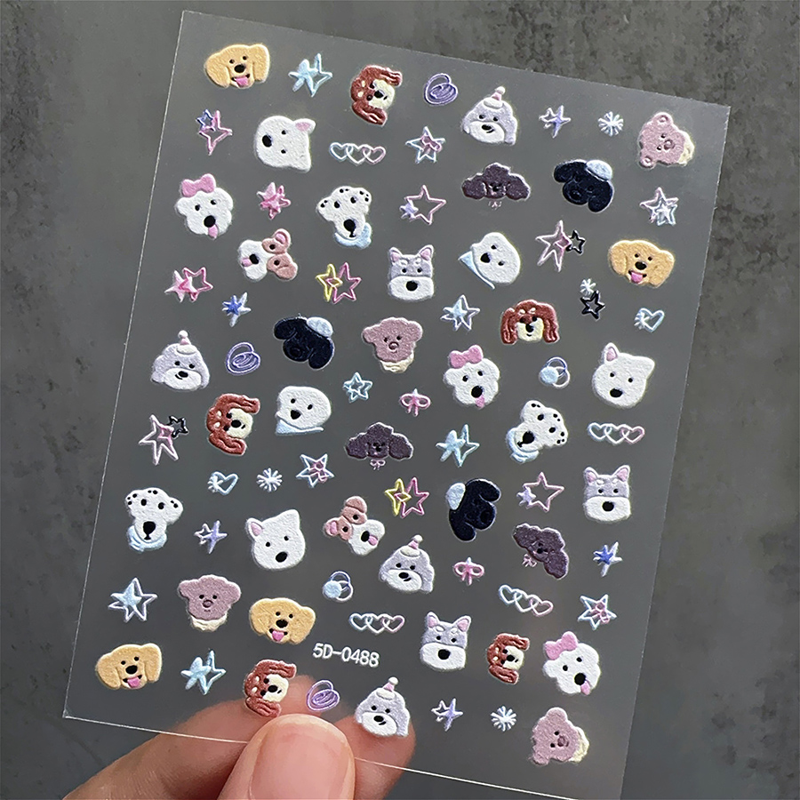 5d-pet 3d embossed puppy kitten nail stickers