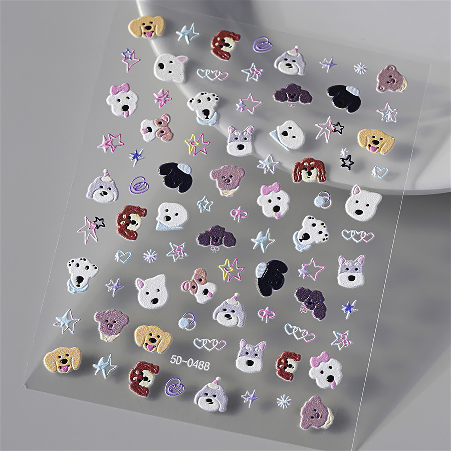 5d-pet 3d embossed puppy kitten nail stickers