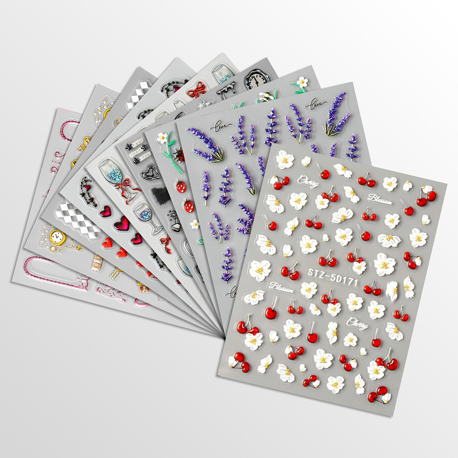 stz-5d new arrival nail stickers for cross-border sale