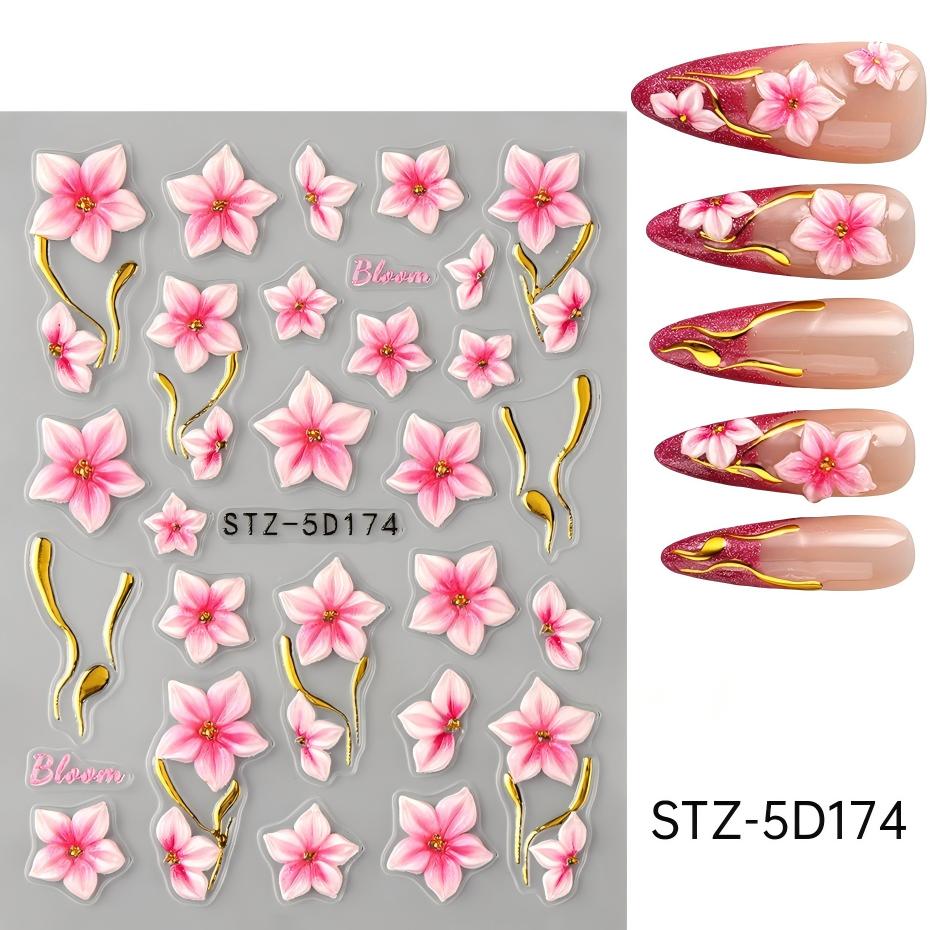 stz-5d new arrival nail stickers for cross-border sale