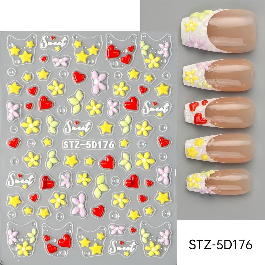 stz-5d new arrival nail stickers for cross-border sale