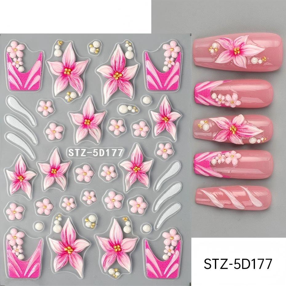 stz-5d new arrival nail stickers for cross-border sale