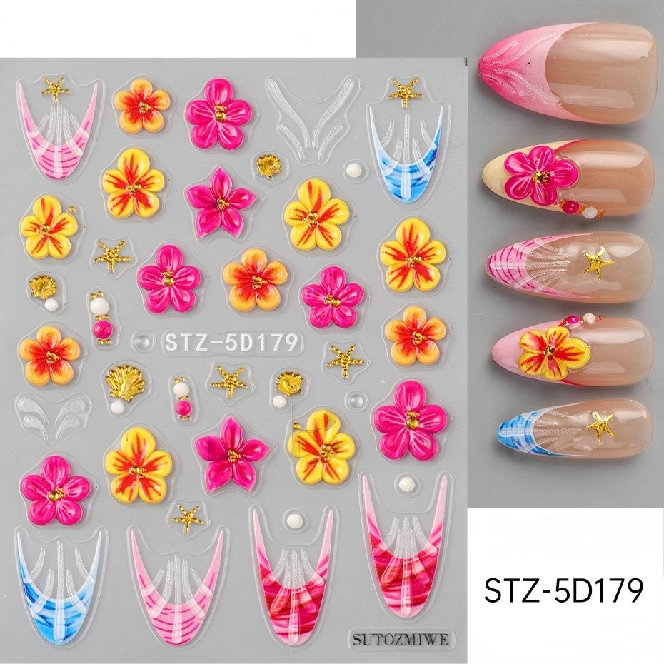 stz-5d new arrival nail stickers for cross-border sale
